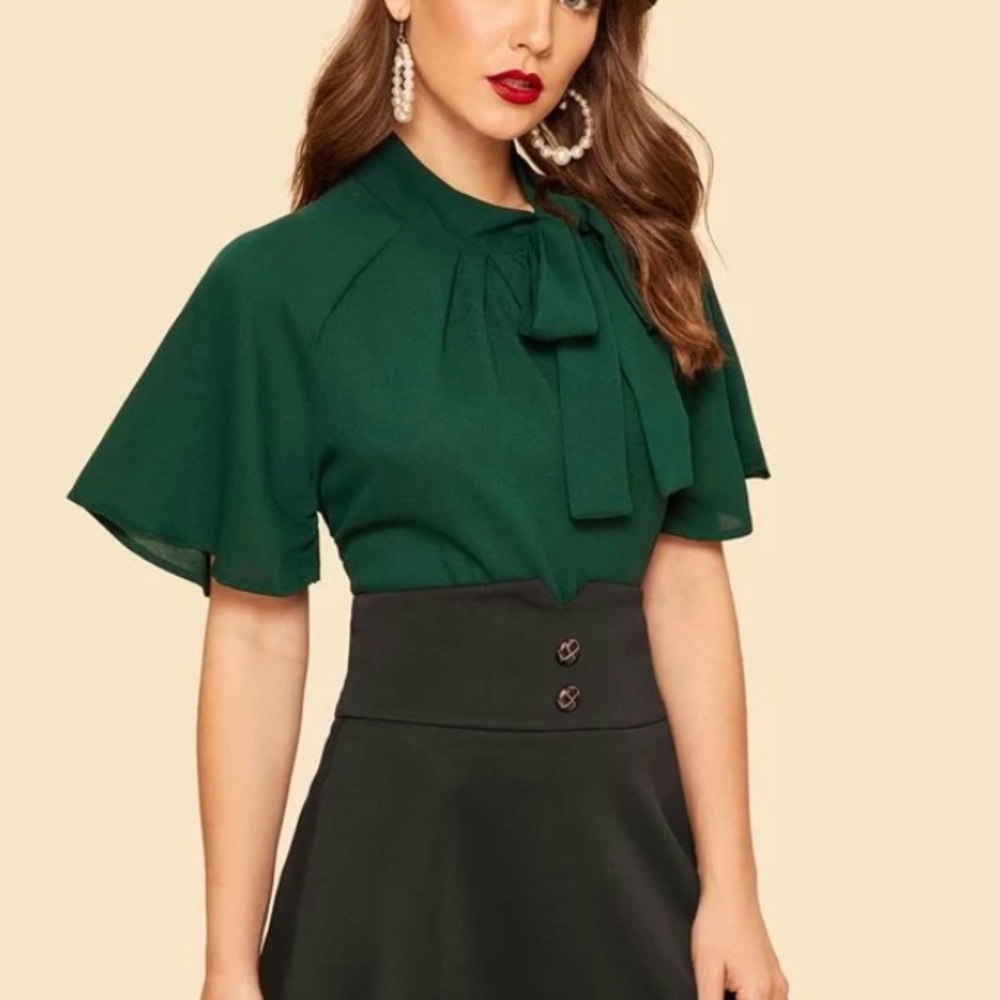 Emerald Green Fall blouse